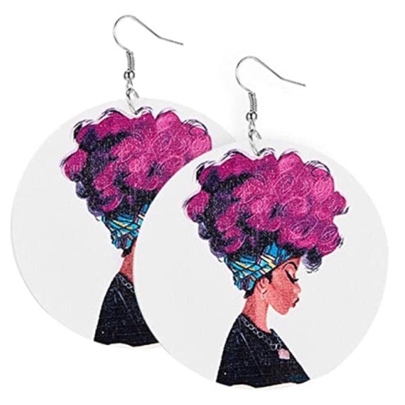 Jewelry - GROUNDED Painted Round Hanging Drop Earrings